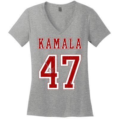 Kamala Harris 47 2024 Election Vintage Women's V-Neck T-Shirt