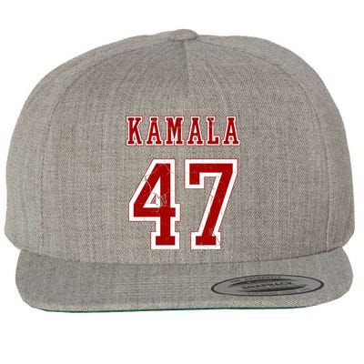 Kamala Harris 47 2024 Election Vintage Wool Snapback Cap