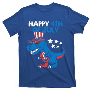 Kids Happy 4th Of July Trex Dino Dinosaur Gift T-Shirt