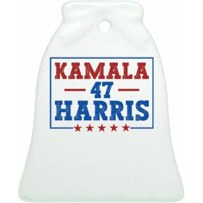 Kamala Harris 47 Ceramic Bell Ornament