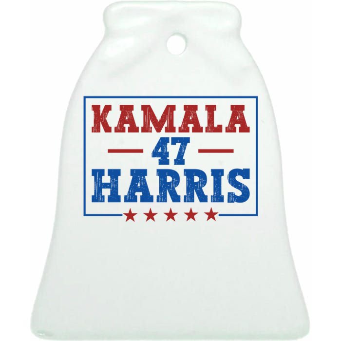 Kamala Harris 47 Ceramic Bell Ornament