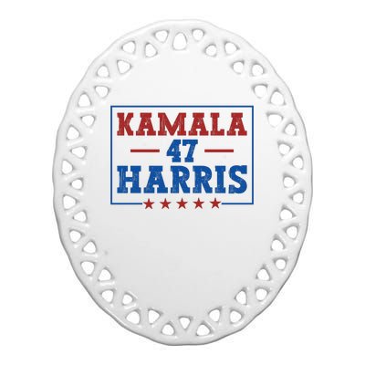 Kamala Harris 47 Ceramic Oval Ornament