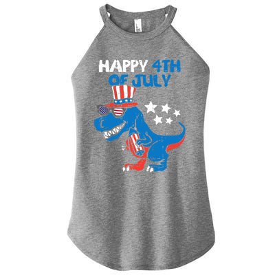 Kids Happy 4th Of July Trex Dino Dinosaur Funny Gift Women’s Perfect Tri Rocker Tank