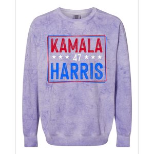 Kamala Harris 47 Tribute Graphic Colorblast Crewneck Sweatshirt