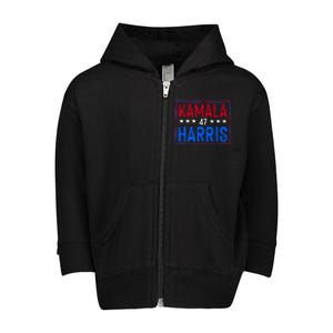 Kamala Harris 47 Tribute Graphic Toddler Zip Fleece Hoodie