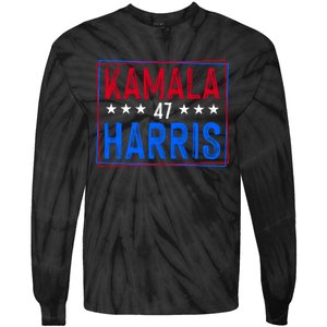 Kamala Harris 47 Tribute Graphic Tie-Dye Long Sleeve Shirt