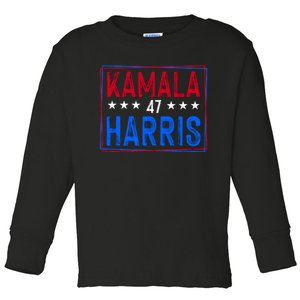 Kamala Harris 47 Tribute Graphic Toddler Long Sleeve Shirt