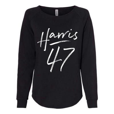 Kamala Harris 47 Feminine Script Harris 2024 Womens California Wash Sweatshirt