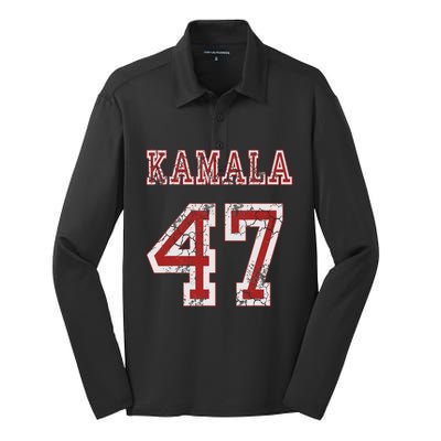 Kamala Harris 47 Th President Usa America 2024 Election Silk Touch Performance Long Sleeve Polo