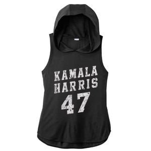 Kamala Harris 47 President Merchandise Ladies PosiCharge Tri-Blend Wicking Draft Hoodie Tank