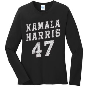 Kamala Harris 47 President Merchandise Ladies Long Sleeve Shirt