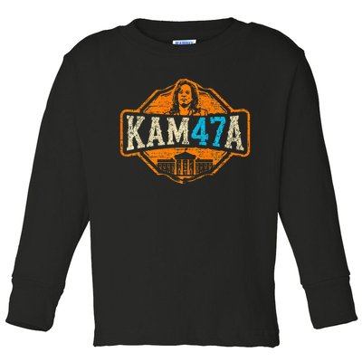 Kamala Harris 47 Madam President 2024 Toddler Long Sleeve Shirt