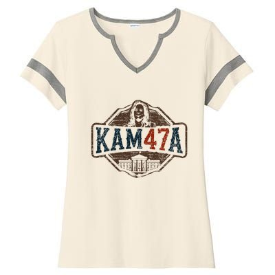 Kamala Harris 47 Madam President 2024 Ladies Halftime Notch Neck Tee