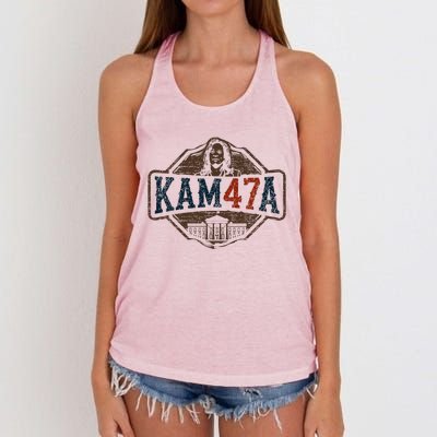 Kamala Harris 47 Madam President 2024 Women's Knotted Racerback Tank