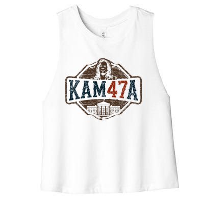 Kamala Harris 47 Madam President 2024 Women's Racerback Cropped Tank