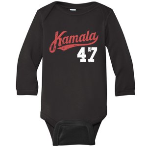 Kamala Harris 47 President Political Election Vote Election Baby Long Sleeve Bodysuit