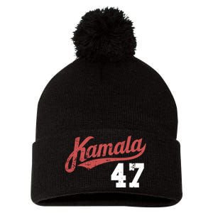 Kamala Harris 47 President Political Election Vote Election Pom Pom 12in Knit Beanie