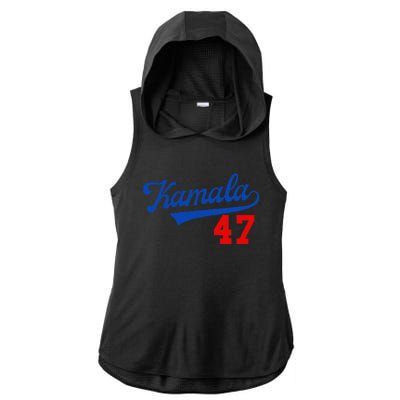 Kamala Harris 47 Th President Usa America 2024 Election Gift Ladies PosiCharge Tri-Blend Wicking Draft Hoodie Tank