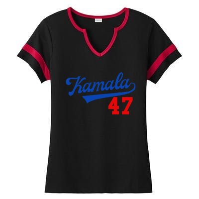 Kamala Harris 47 Th President Usa America 2024 Election Gift Ladies Halftime Notch Neck Tee