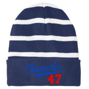 Kamala Harris 47 Th President Usa America 2024 Election Gift Striped Beanie with Solid Band