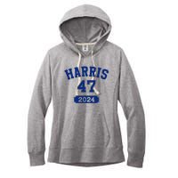 Kamala Harris 47 2024 Election Vintage Varsity Blue Women's Fleece Hoodie