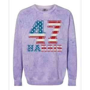 Kamala Harris 47 American Flag Harris 2024 47 Democratic Great Gift Colorblast Crewneck Sweatshirt