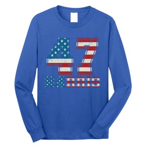 Kamala Harris 47 American Flag Harris 2024 47 Democratic Great Gift Long Sleeve Shirt