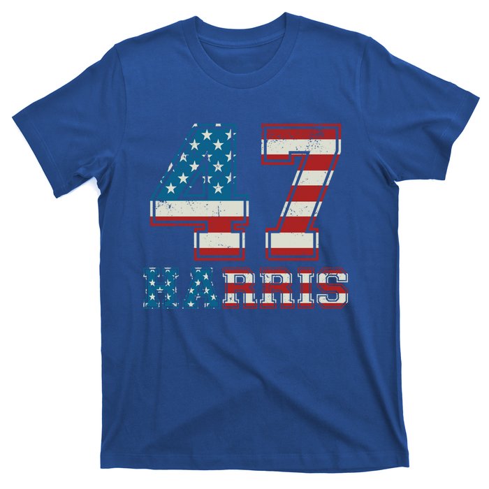 Kamala Harris 47 American Flag Harris 2024 47 Democratic Great Gift T-Shirt