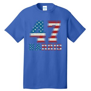 Kamala Harris 47 American Flag Harris 2024 47 Democratic Great Gift Tall T-Shirt