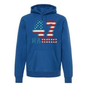 Kamala Harris 47 American Flag Harris 2024 47 Democratic Great Gift Premium Hoodie