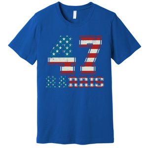 Kamala Harris 47 American Flag Harris 2024 47 Democratic Great Gift Premium T-Shirt