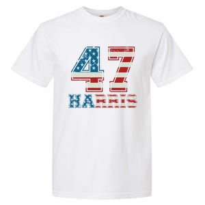 Kamala Harris 47 American Flag Harris 2024 47 Democratic Great Gift Garment-Dyed Heavyweight T-Shirt