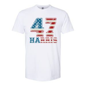 Kamala Harris 47 American Flag Harris 2024 47 Democratic Great Gift Softstyle CVC T-Shirt