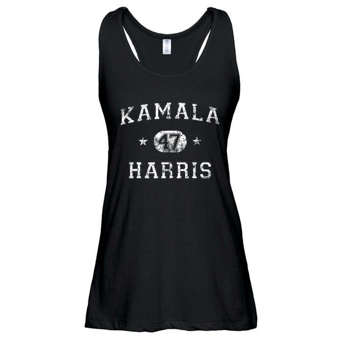 Kamala Harris 47th President Vintage Varsity Style 2024 Ladies Essential Flowy Tank