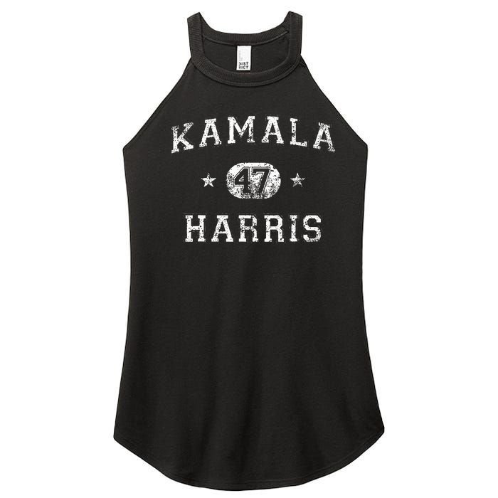 Kamala Harris 47th President Vintage Varsity Style 2024 Women's Perfect Tri Rocker Tank