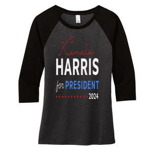 Kamala Harris 47th President Of The United States Of America Women's Tri-Blend 3/4-Sleeve Raglan Shirt