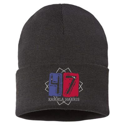 Kamala Harris 47 Th President Of Usa America 2024 Election Sustainable Knit Beanie