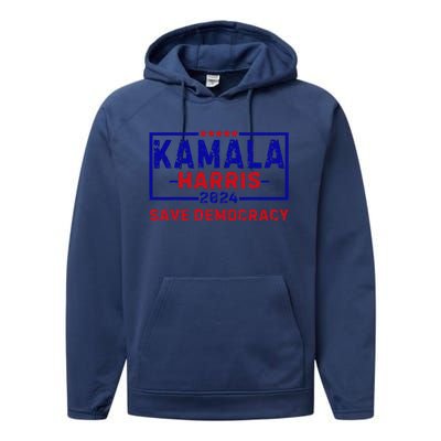 Kamala Harris 47th Harris 2024 Us Flag Democratic President Performance Fleece Hoodie