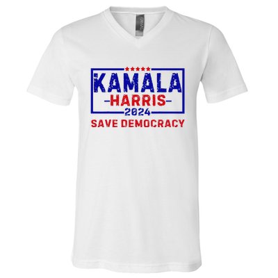 Kamala Harris 47th Harris 2024 Us Flag Democratic President V-Neck T-Shirt