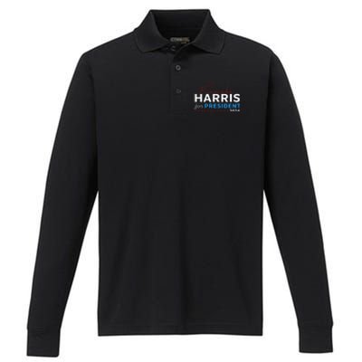 Kamala Harris 47th President Of The United States Of America Performance Long Sleeve Polo