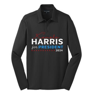 Kamala Harris 47th President Of The United States Of America Silk Touch Performance Long Sleeve Polo