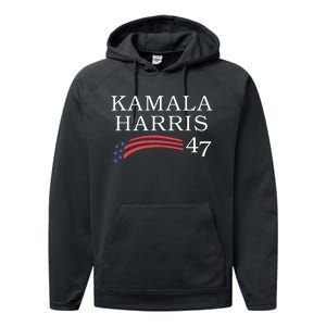 Kamala Harris 47 President Vice President Harris Performance Fleece Hoodie