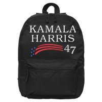 Kamala Harris 47 President Vice President Harris 16 in Basic Backpack