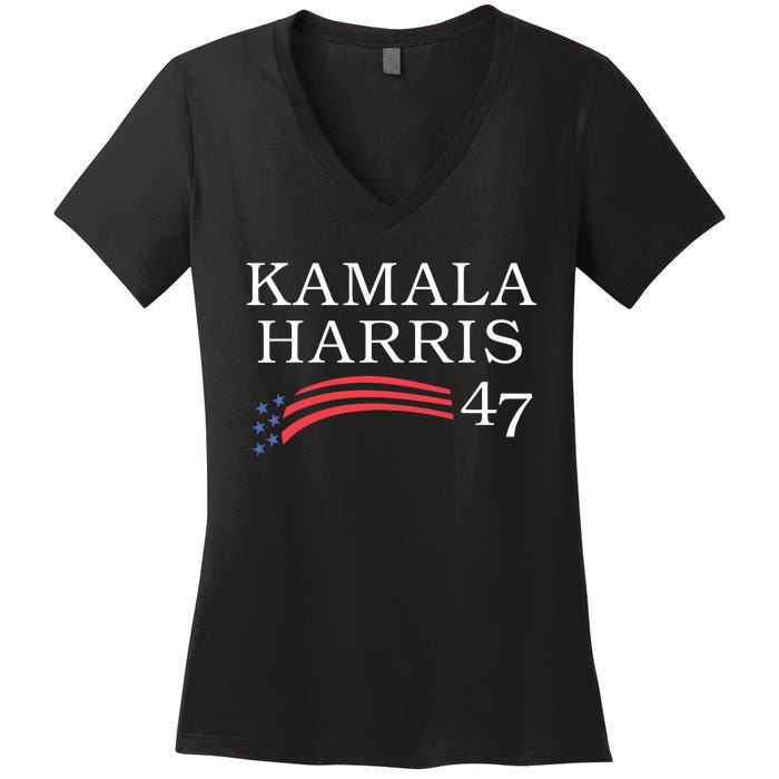 Kamala Harris 47 President Vice President Harris Women's V-Neck T-Shirt