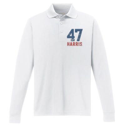 Kamala Harris 47 Performance Long Sleeve Polo