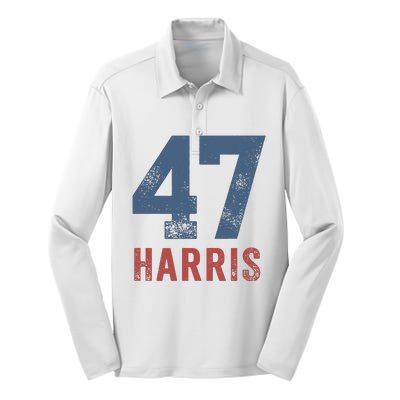 Kamala Harris 47 Silk Touch Performance Long Sleeve Polo