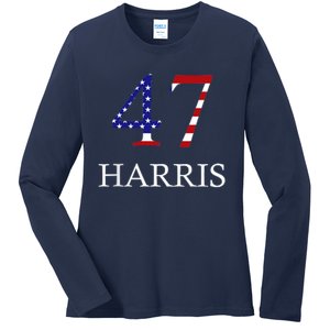 Kamala Harris 47 President Political Election Vote Election Ladies Long Sleeve Shirt