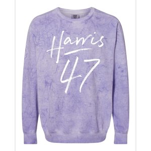 Kamala Harris 47 Feminine Script Colorblast Crewneck Sweatshirt