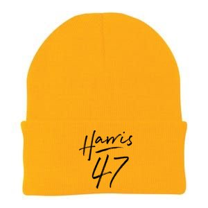 Kamala Harris 47 Feminine Script Knit Cap Winter Beanie