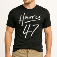 Kamala Harris 47 Feminine Script Cooling Performance Crew T-Shirt